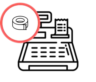 Обрыв ленты для печати чека
